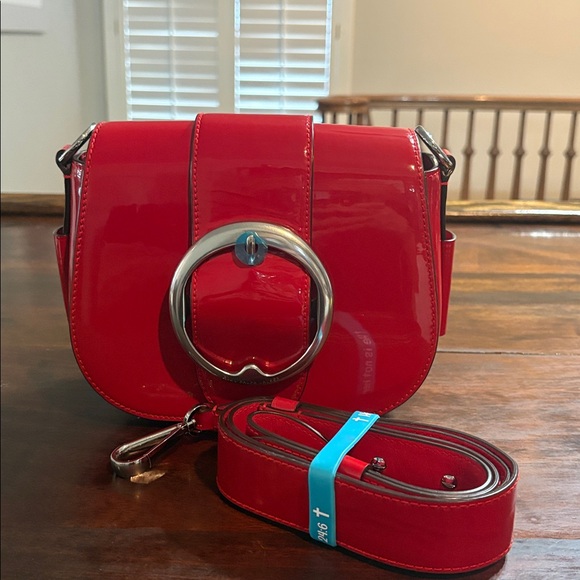 RALPH LAUREN Patent Leather Lennox Medium Crossbody - Picture 1 of 13